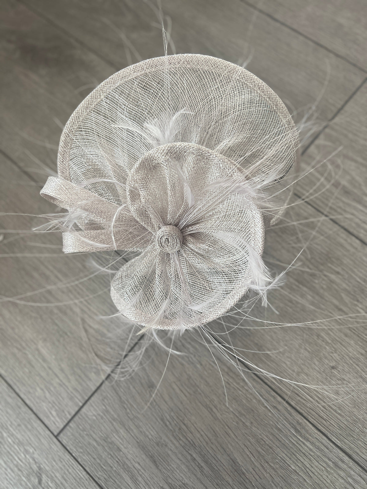 Pleated Metallic Quartz Headband Fascinator with Wispy Feathers-Fascinators Direct