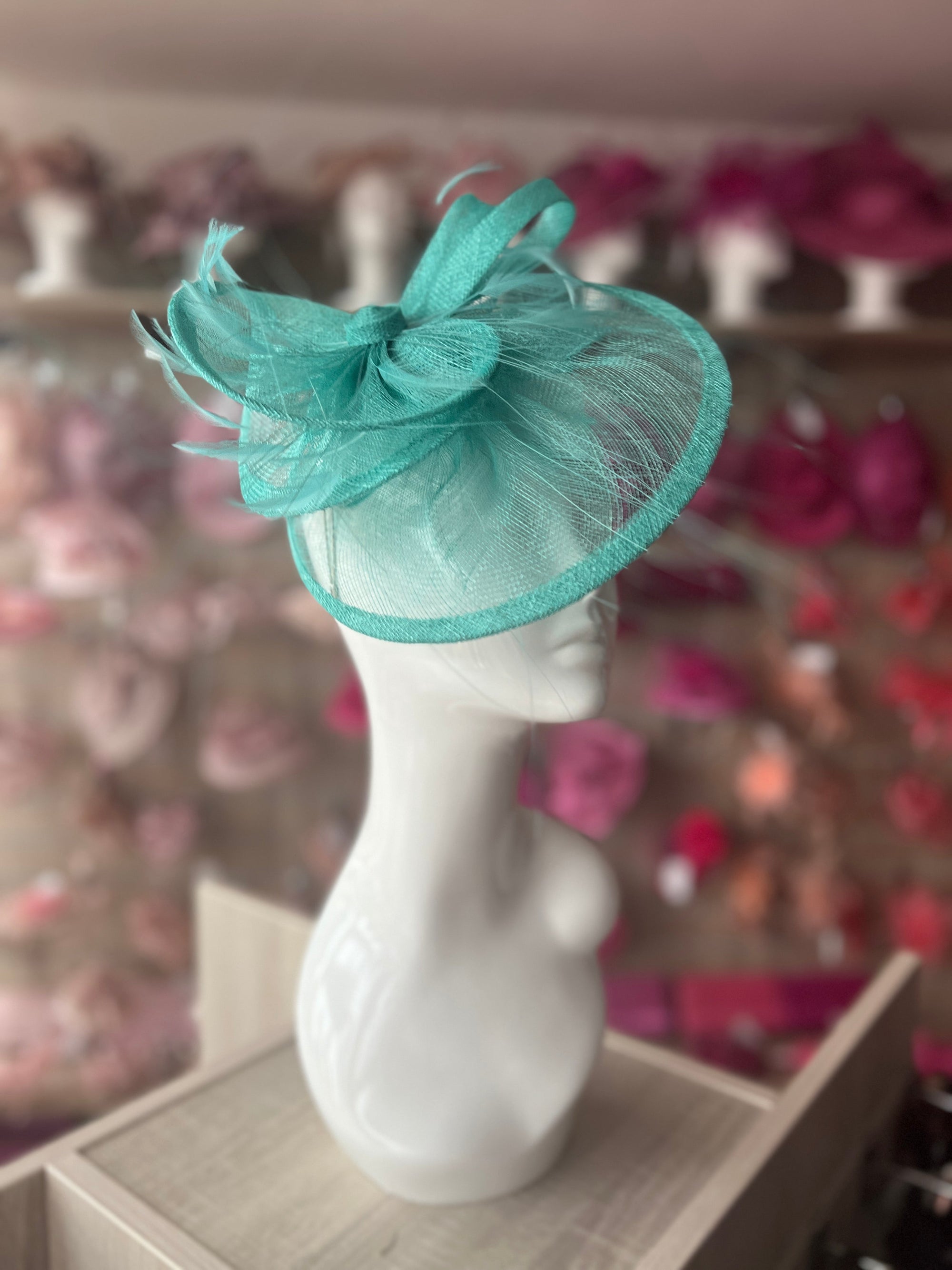 Pleated Peacock Headband Fascinator with Wispy Feathers-Fascinators Direct