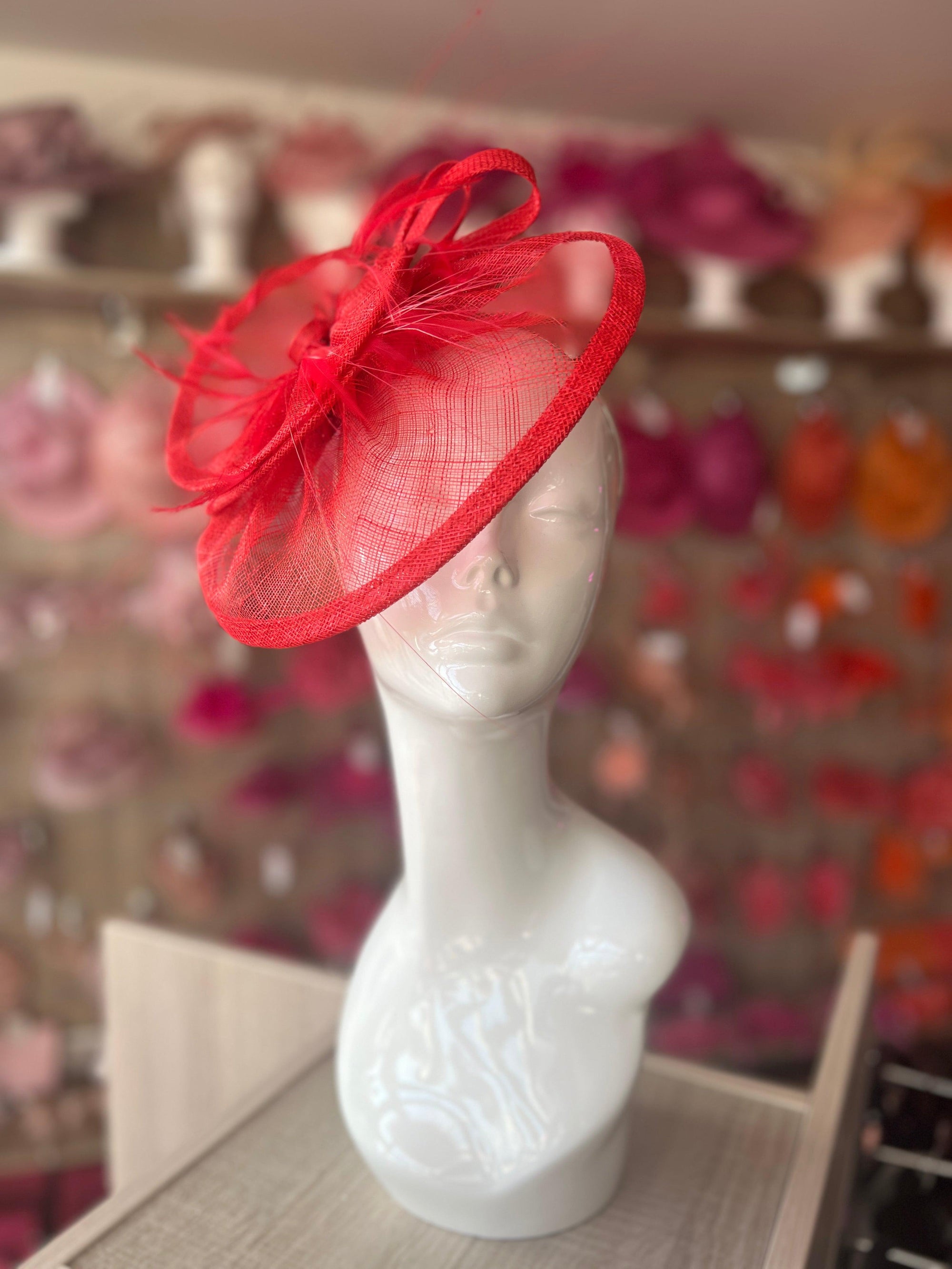 Pleated Poppy Headband Fascinator with Wispy Feathers-Fascinators Direct