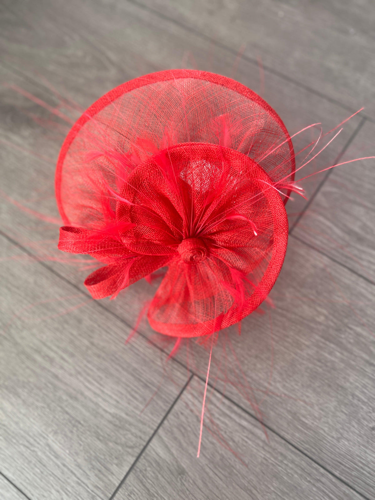 Pleated Poppy Headband Fascinator with Wispy Feathers-Fascinators Direct
