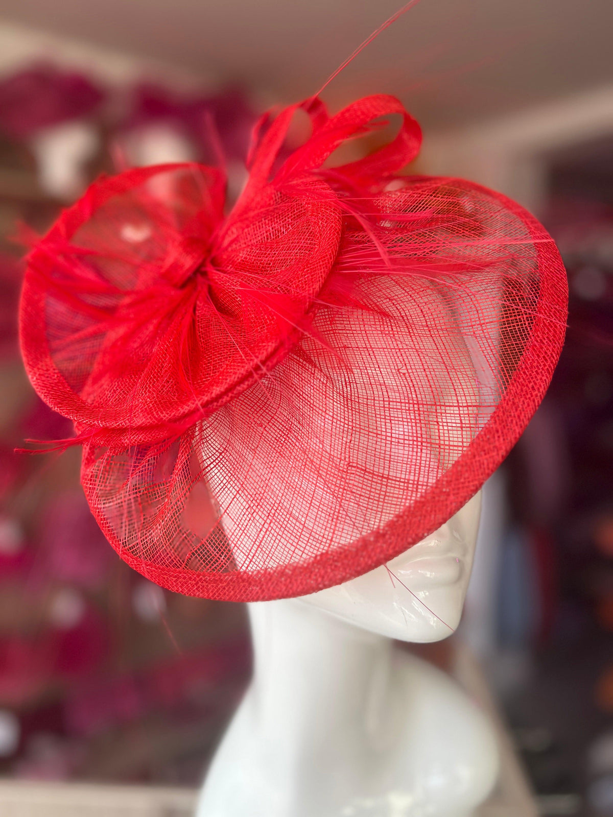 Pleated Poppy Headband Fascinator with Wispy Feathers-Fascinators Direct