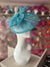 Pleated Turquoise Headband Fascinator with Wispy Feathers-Fascinators Direct