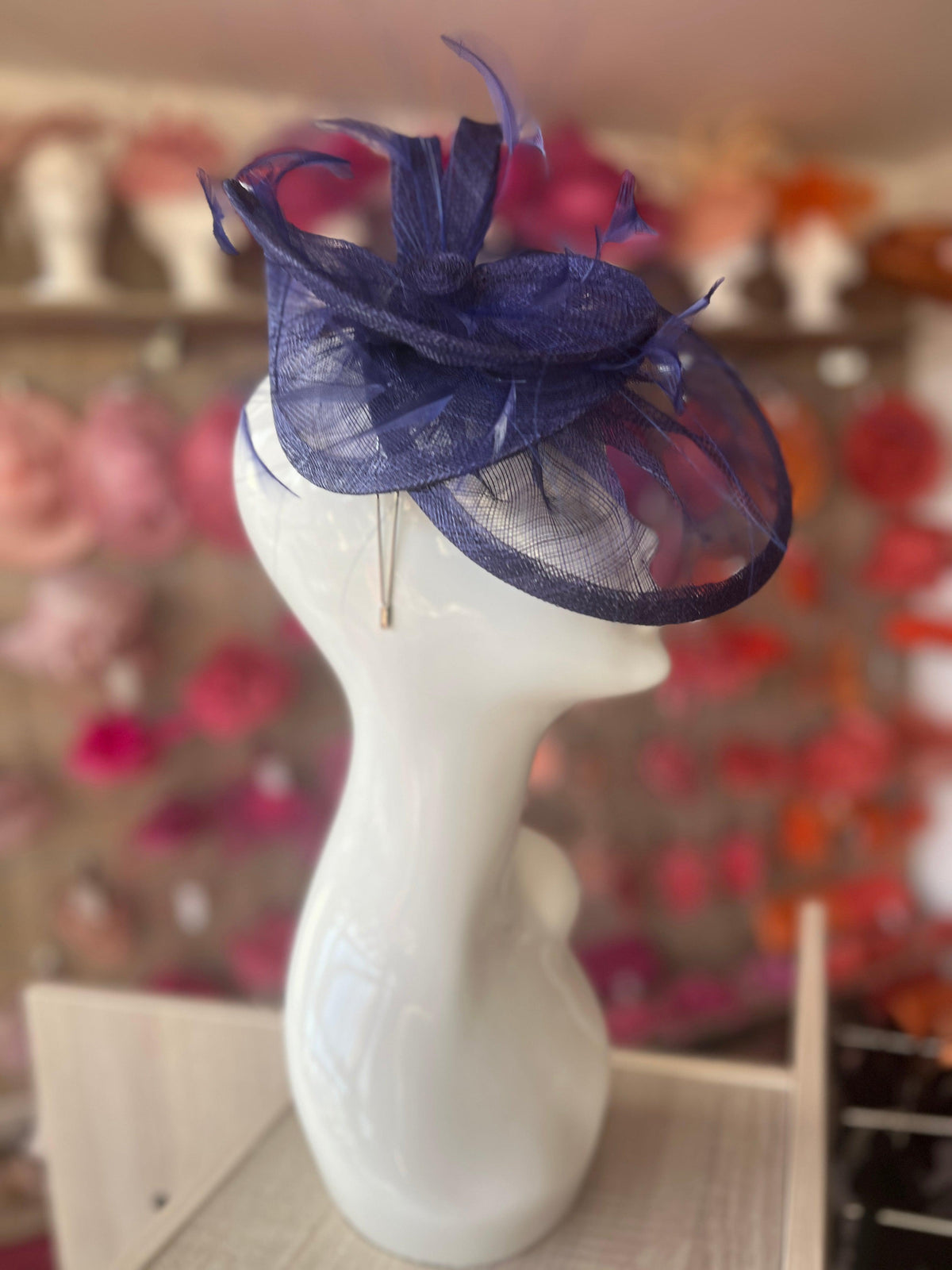Pleated Twilight Headband Fascinator with Wispy Feathers-Fascinators Direct