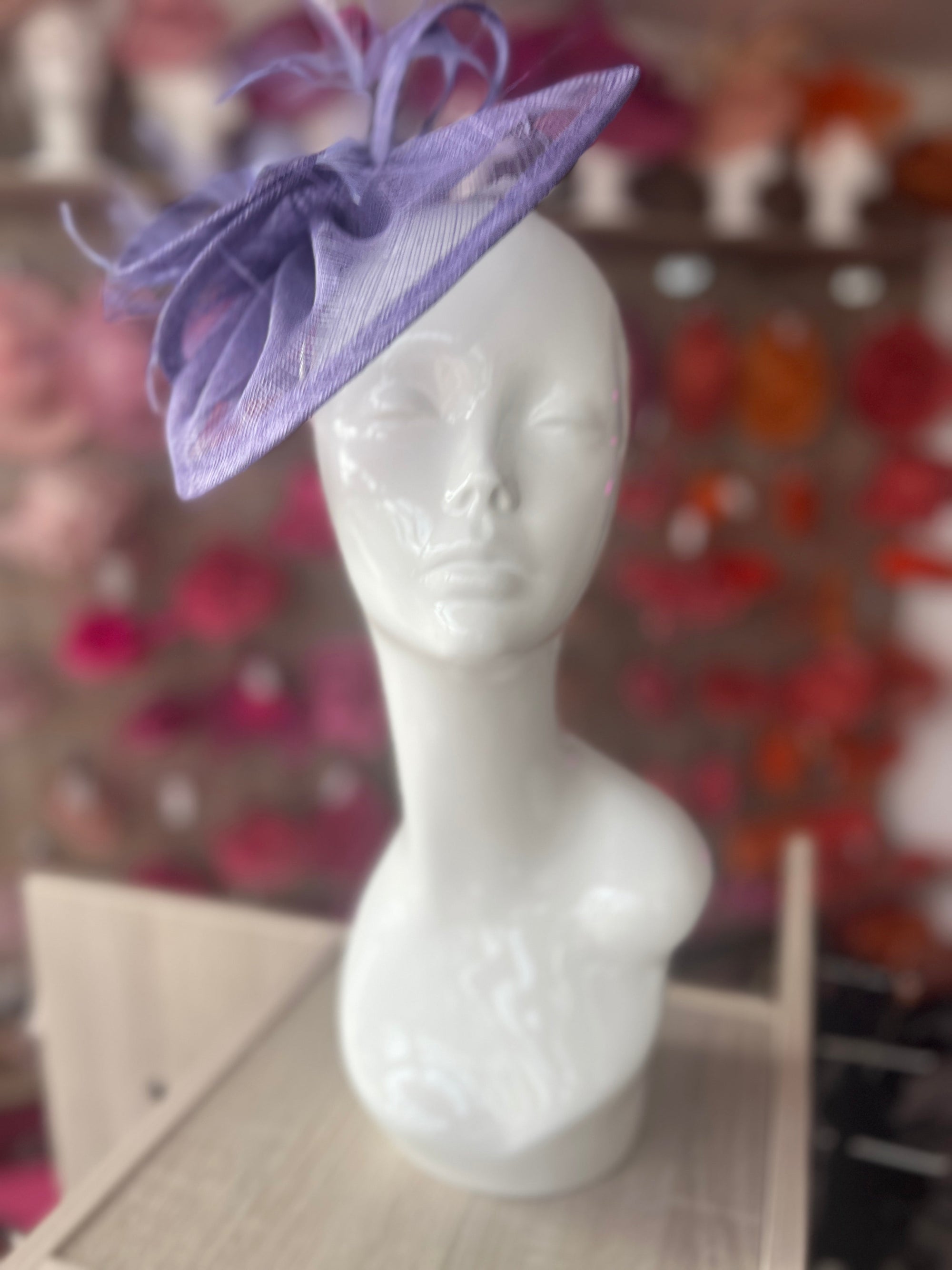 Pleated Wisteria Headband Fascinator with Wispy Feathers-Fascinators Direct