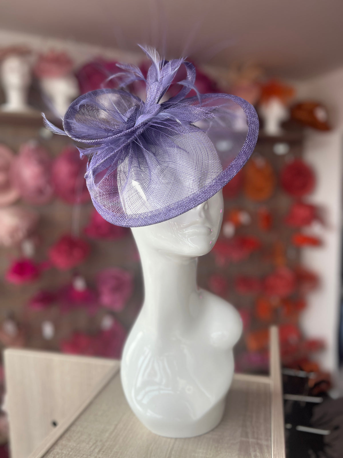 Pleated Wisteria Headband Fascinator with Wispy Feathers-Fascinators Direct