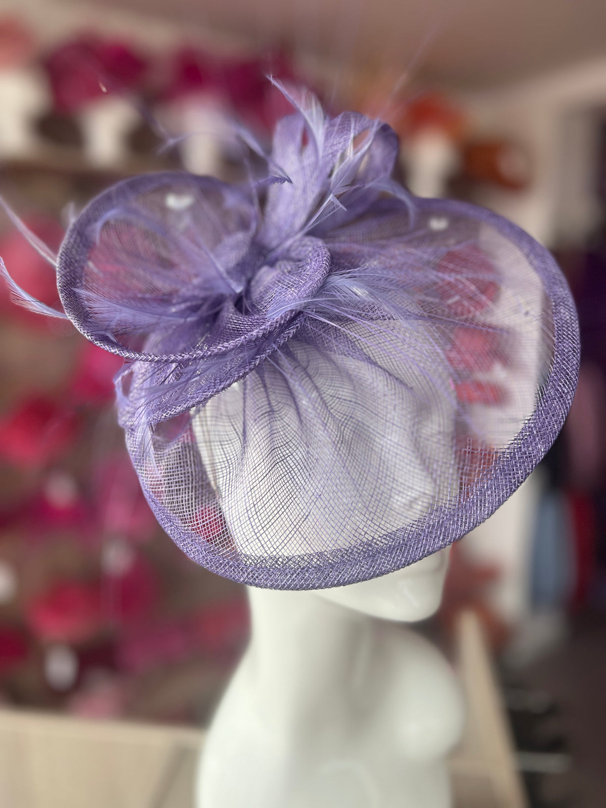 Pleated Wisteria Headband Fascinator with Wispy Feathers-Fascinators Direct