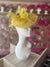 Pleated Yellow Headband Fascinator with Wispy Feathers-Fascinators Direct