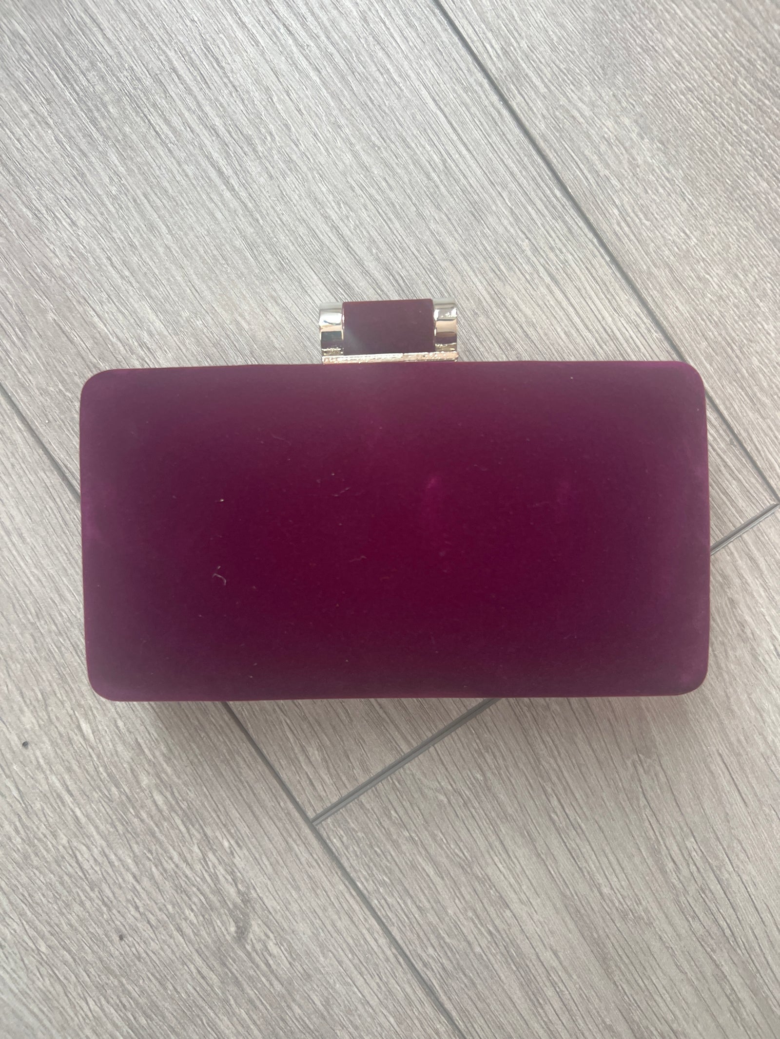 Plum Luxury Velvet Box Clutch Bag-Fascinators Direct