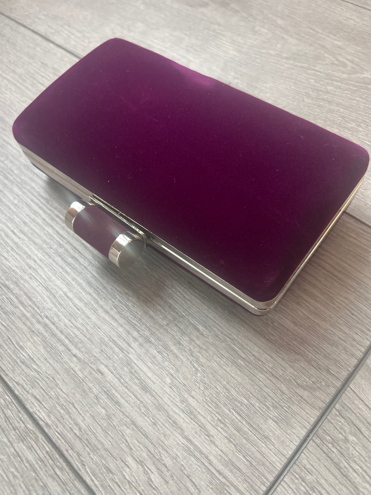 Plum Luxury Velvet Box Clutch Bag-Fascinators Direct