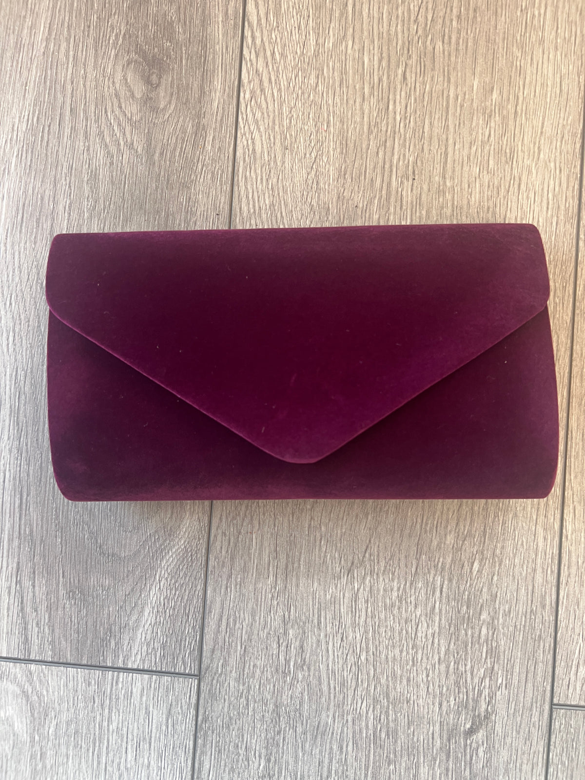 Plum Luxury Velvet Envelope Clutch Bag-Fascinators Direct