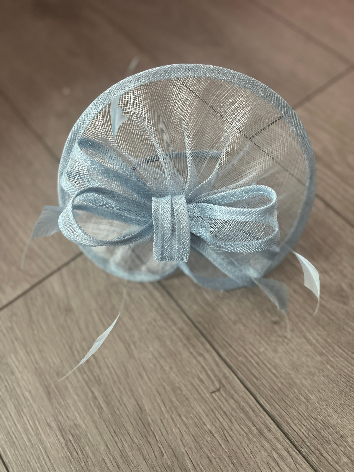 Powder Blue Curved Disc Fascinator-Fascinators Direct