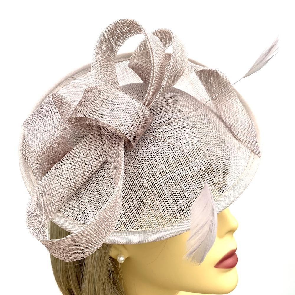 Powder Blue Sinamay Fascinator Headband-Fascinators Direct