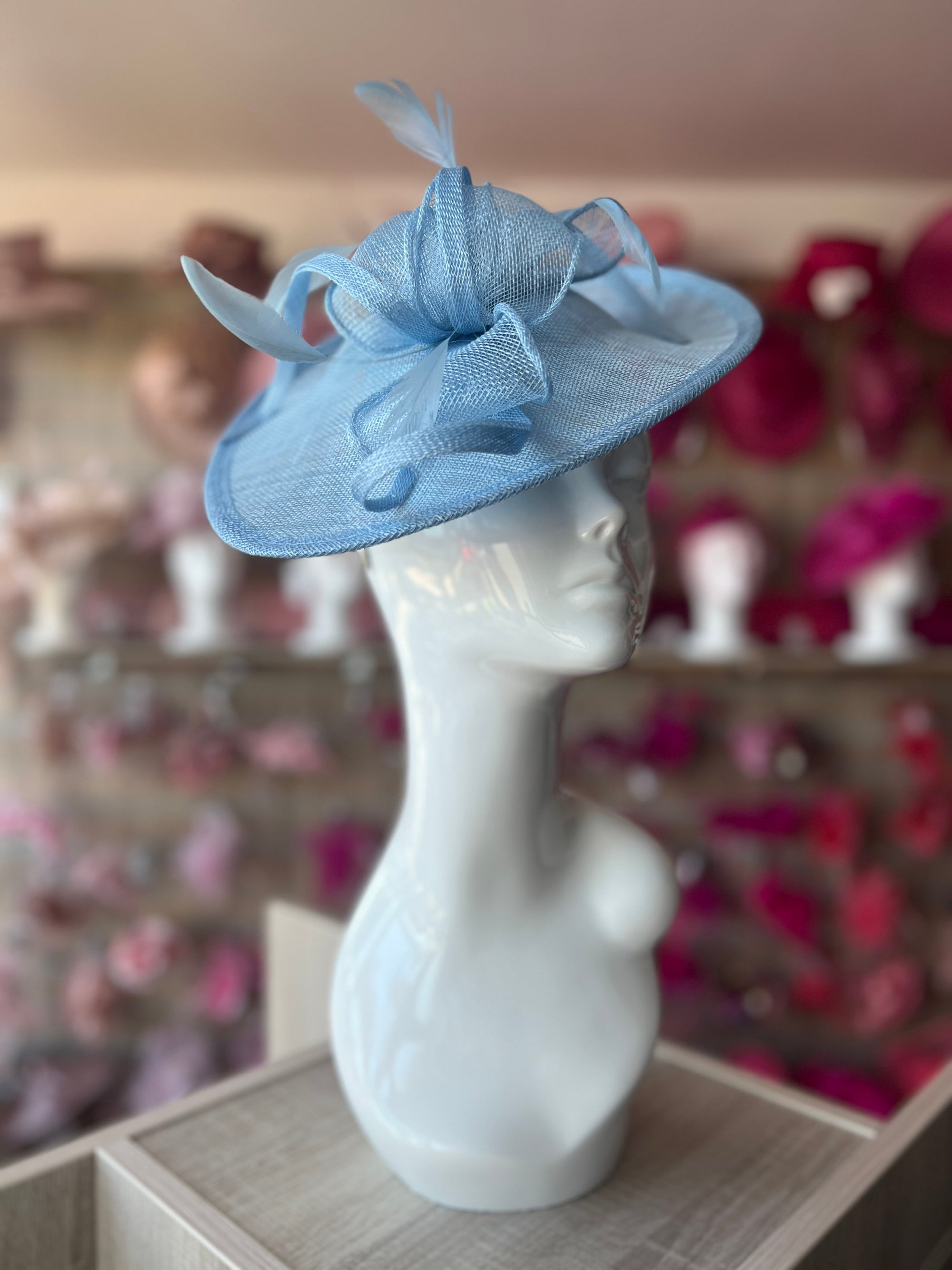 Powder Blue Teardrop Disc Fascinator-Fascinators Direct