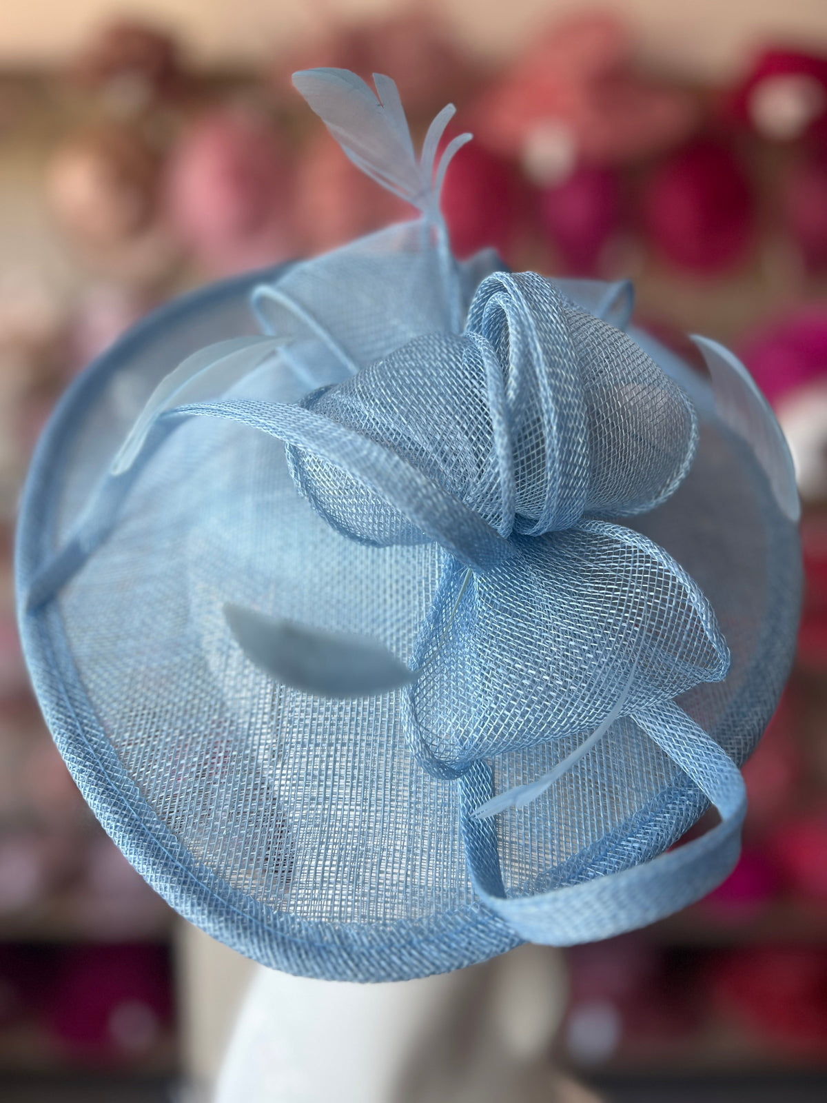 Powder Blue Teardrop Disc Fascinator-Fascinators Direct