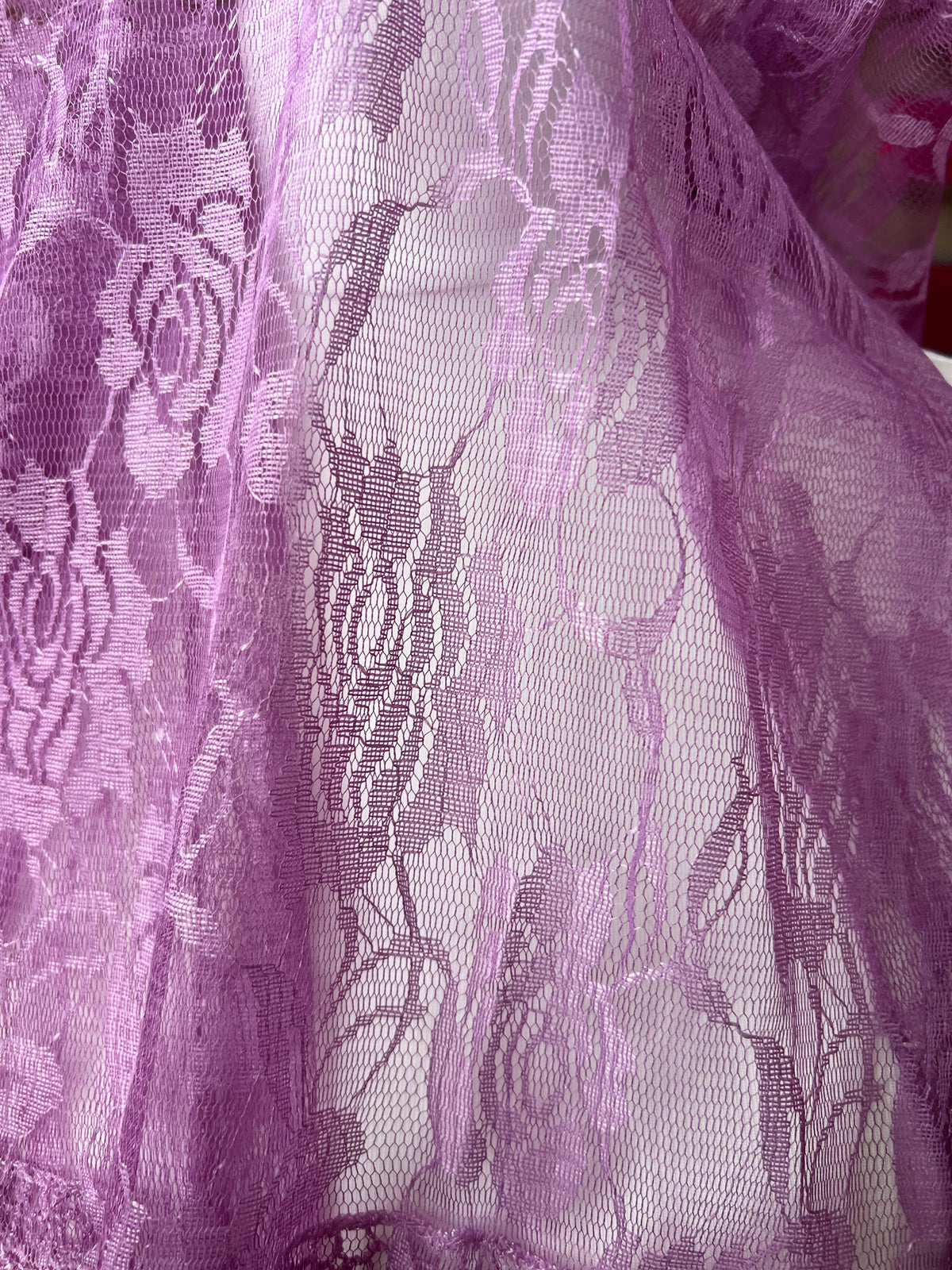 Purple Floral Lace Scarf-Fascinators Direct