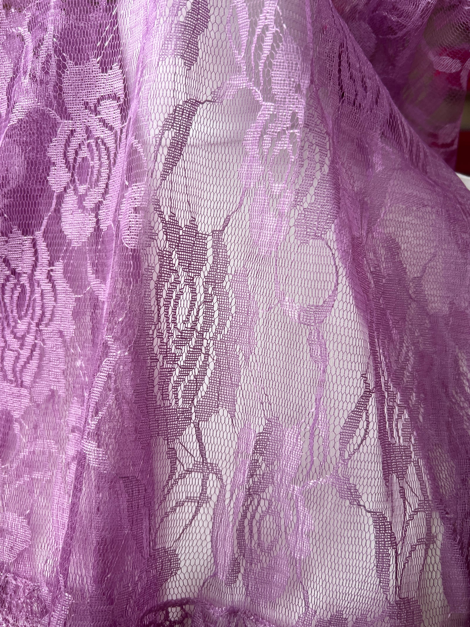 Purple Floral Lace Scarf-Fascinators Direct