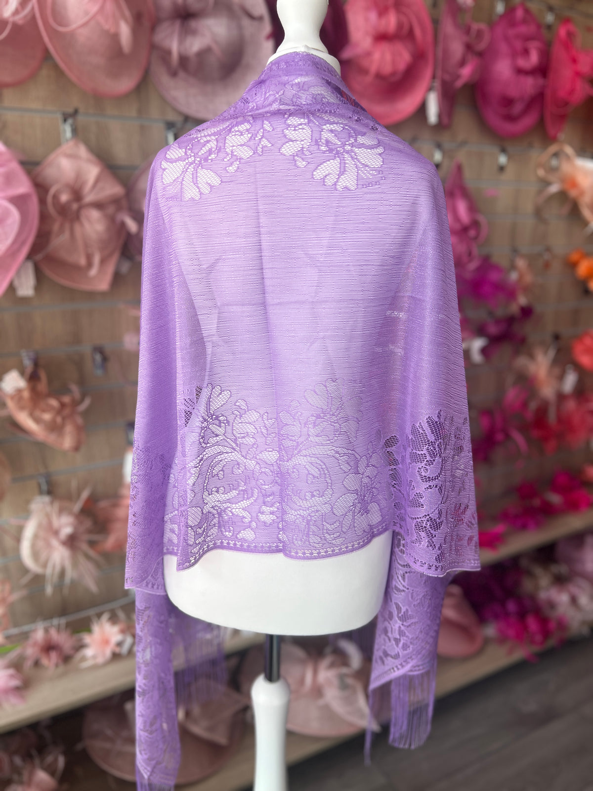 Purple Lace Shawl-Fascinators Direct
