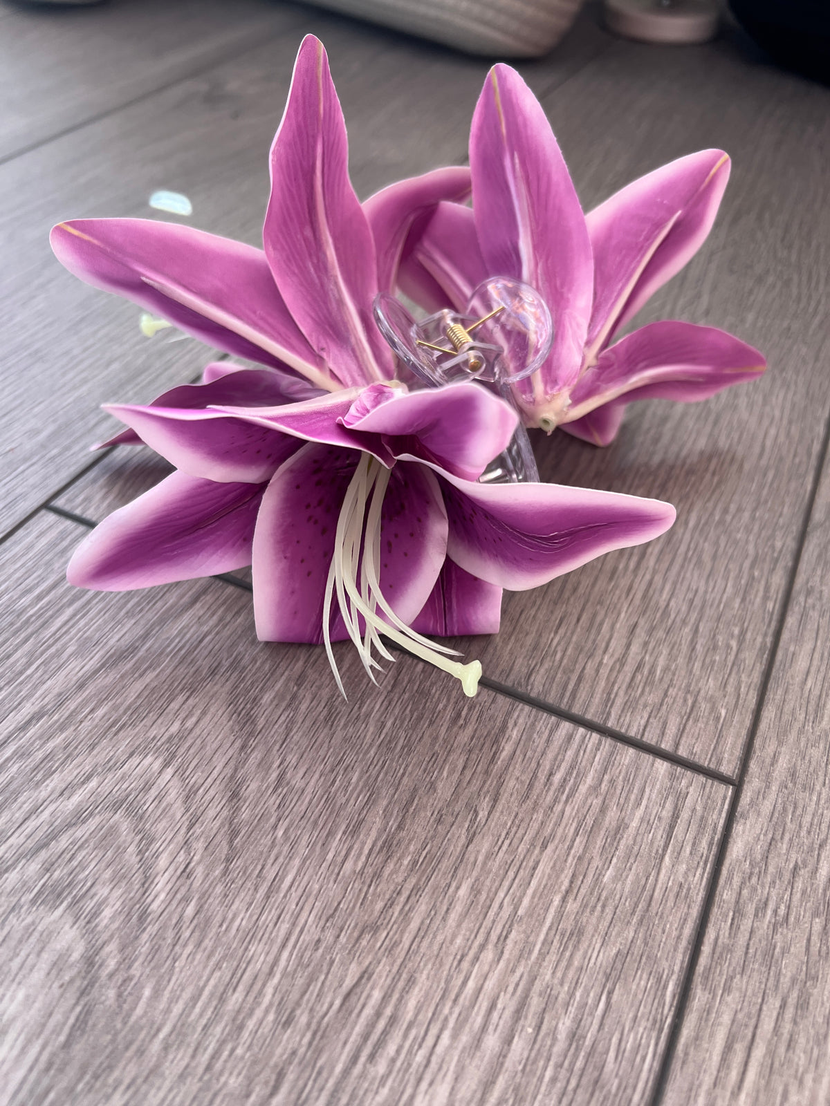 Purple Lily Flower Claw Clip-Fascinators Direct