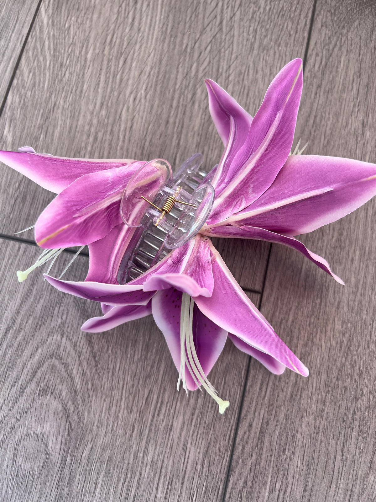 Purple Lily Flower Claw Clip-Fascinators Direct