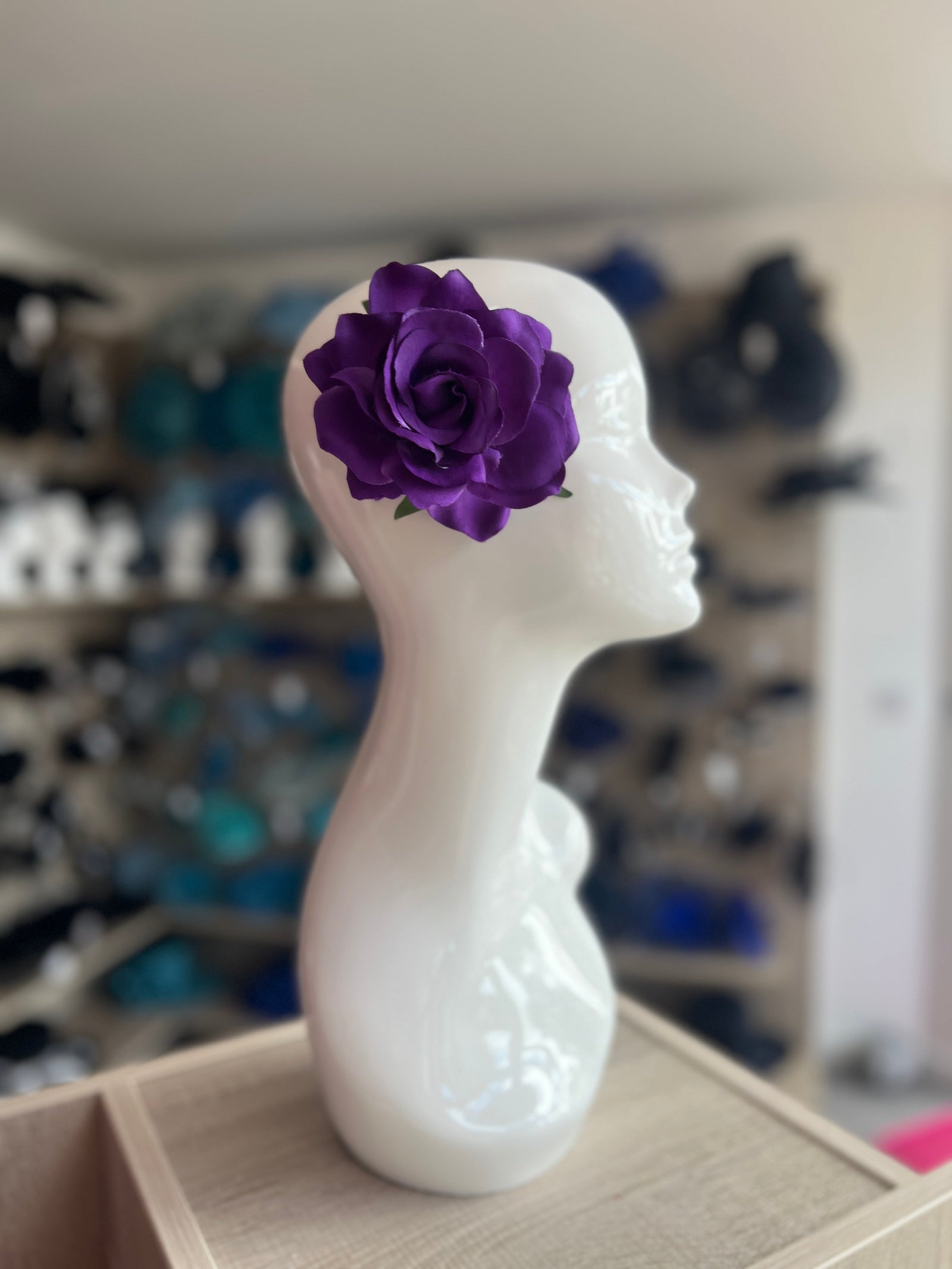 Purple Rose Hair Clip-Fascinators Direct