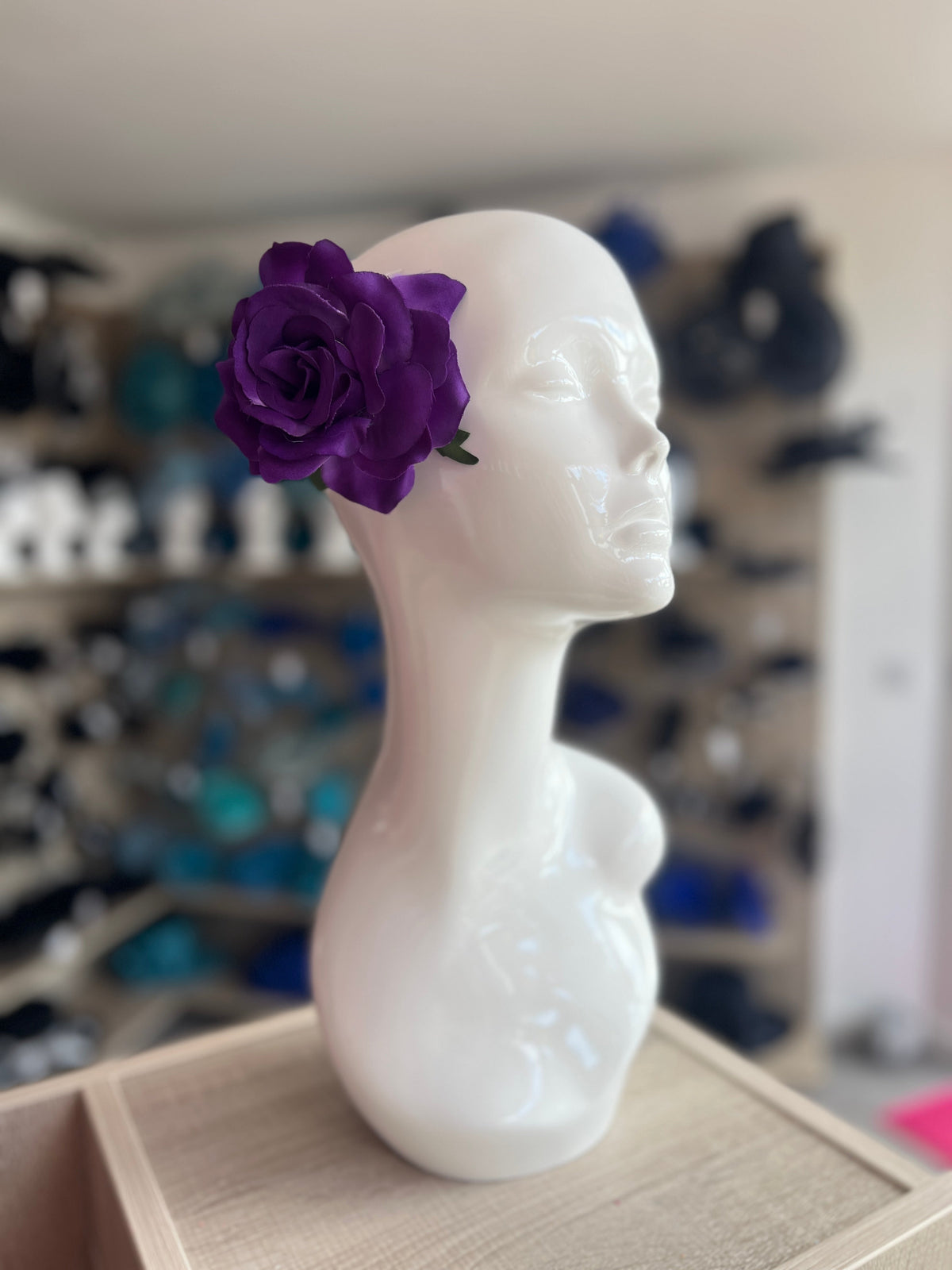 Purple Rose Hair Clip-Fascinators Direct
