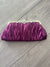 Purple Satin Art Deco Detail Clutch Bag-Fascinators Direct