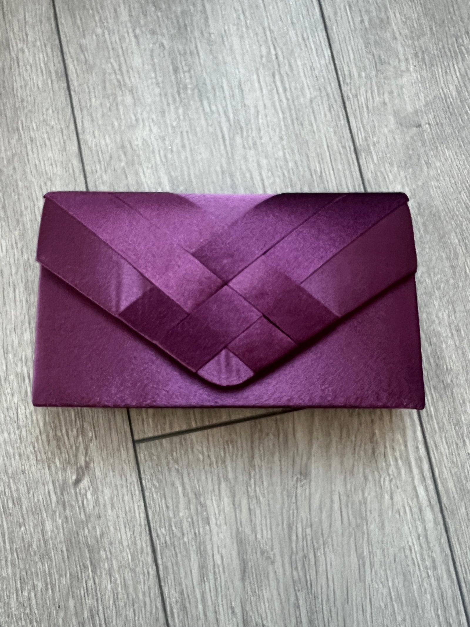 Purple Satin Pleated Envelope Clutch Bag-Fascinators Direct