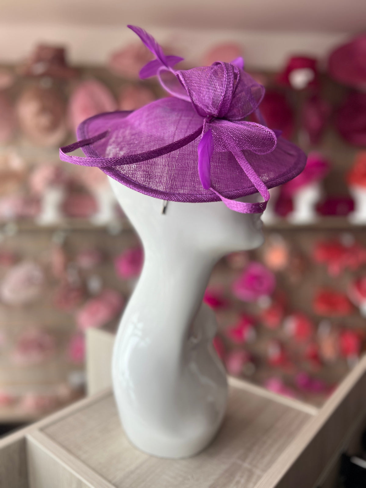 Purple Teardrop Disc Fascinator-Fascinators Direct