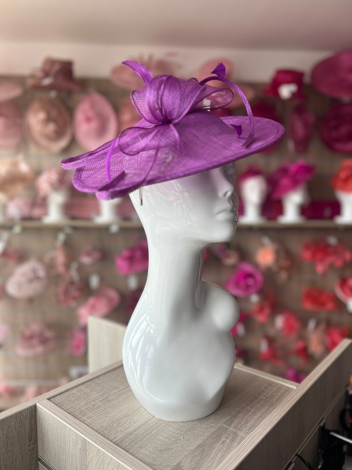 Purple Teardrop Disc Fascinator-Fascinators Direct