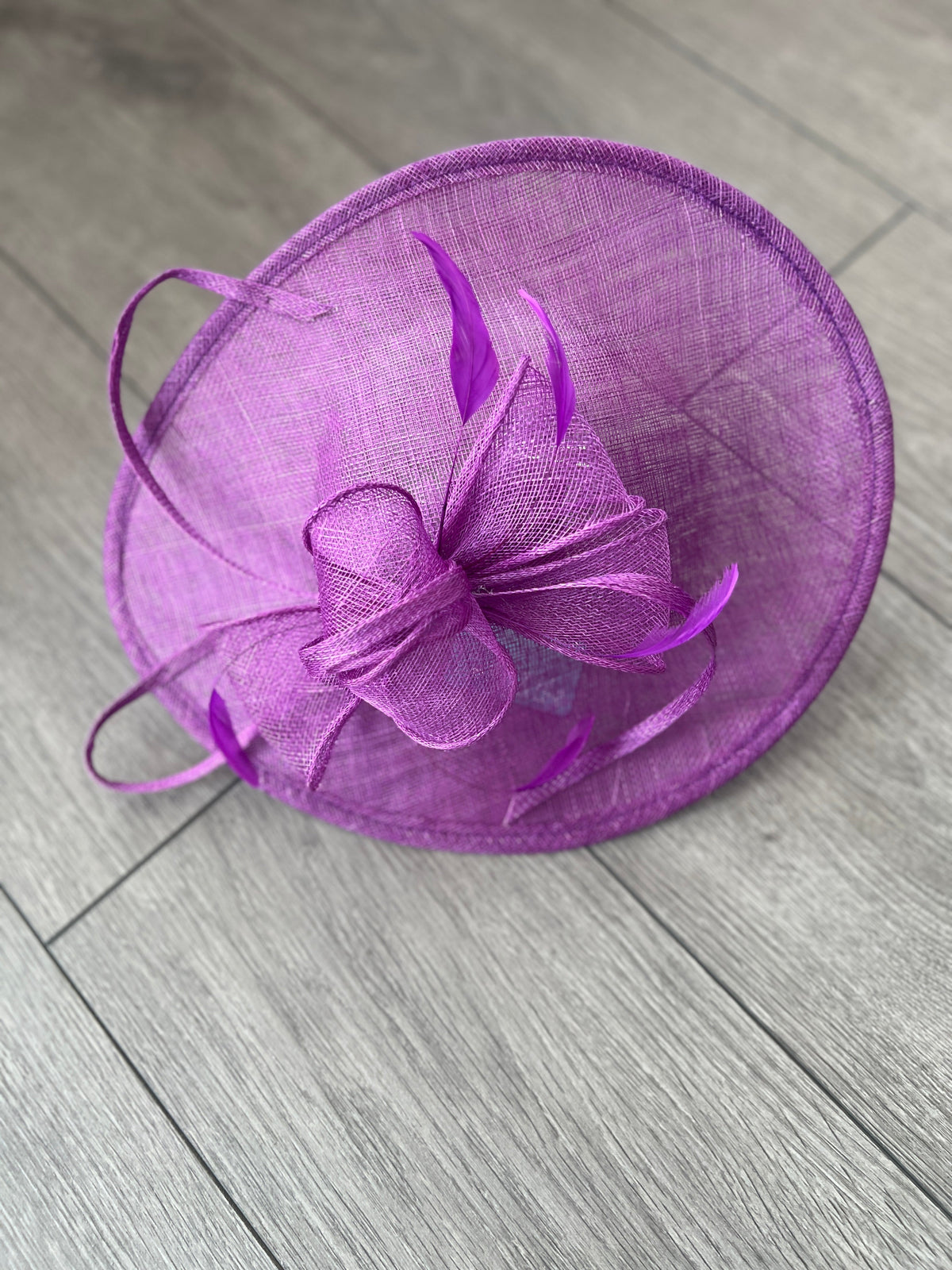 Purple Teardrop Disc Fascinator-Fascinators Direct