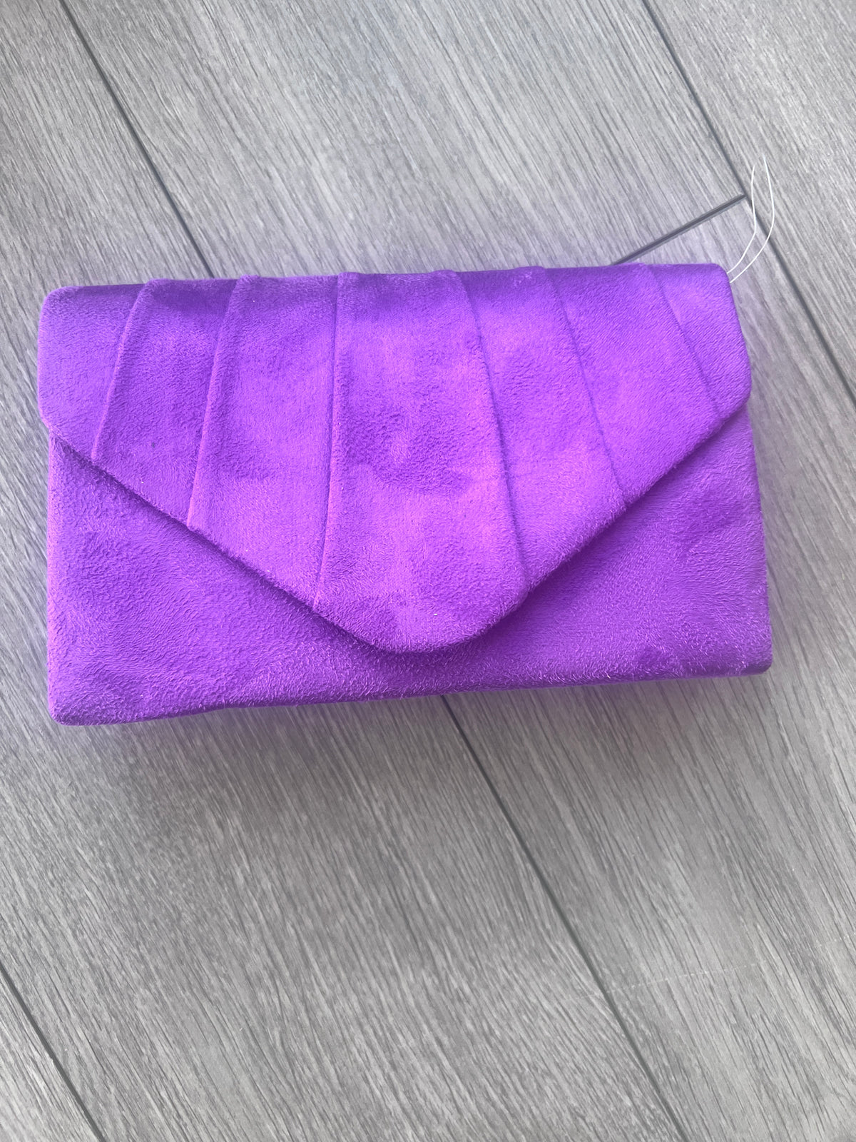 Purple Velvet Envelope Clutch Bag-Fascinators Direct