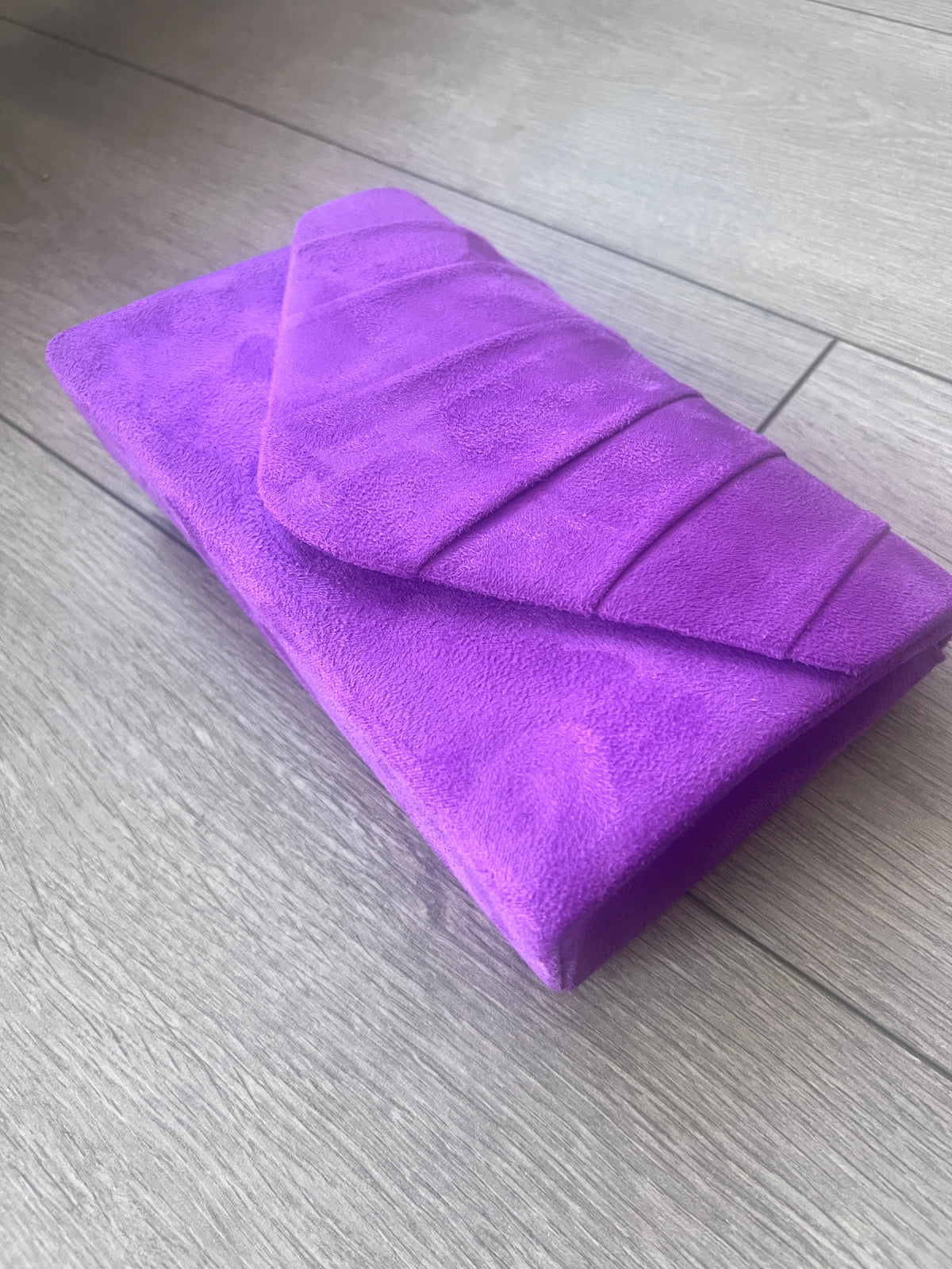 Purple Velvet Envelope Clutch Bag-Fascinators Direct
