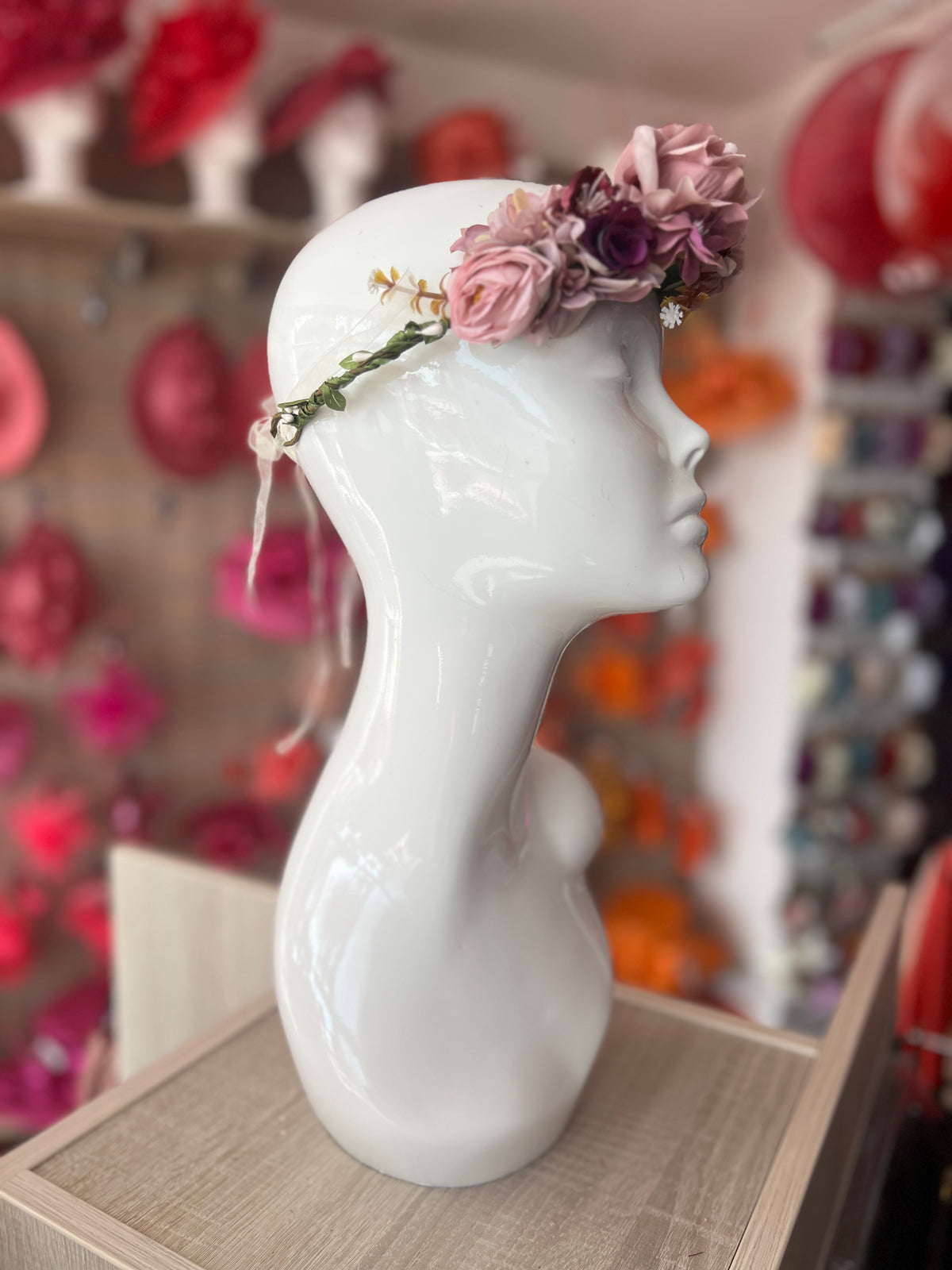 Purple Vintage Rose Flower Crown Hair Garland-Fascinators Direct