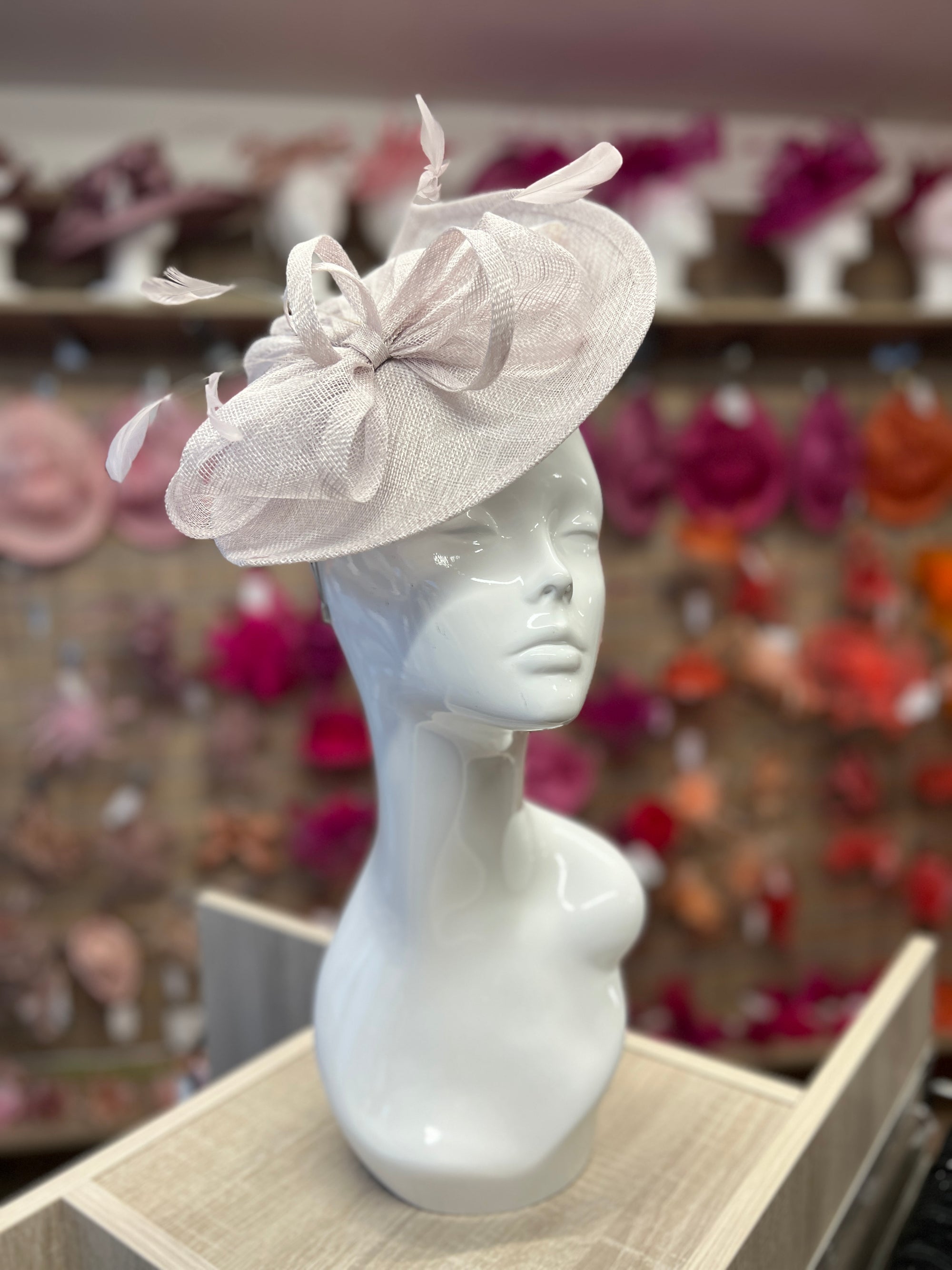 Quartz Disc Fascinator with Decorative Bow-Fascinators Direct