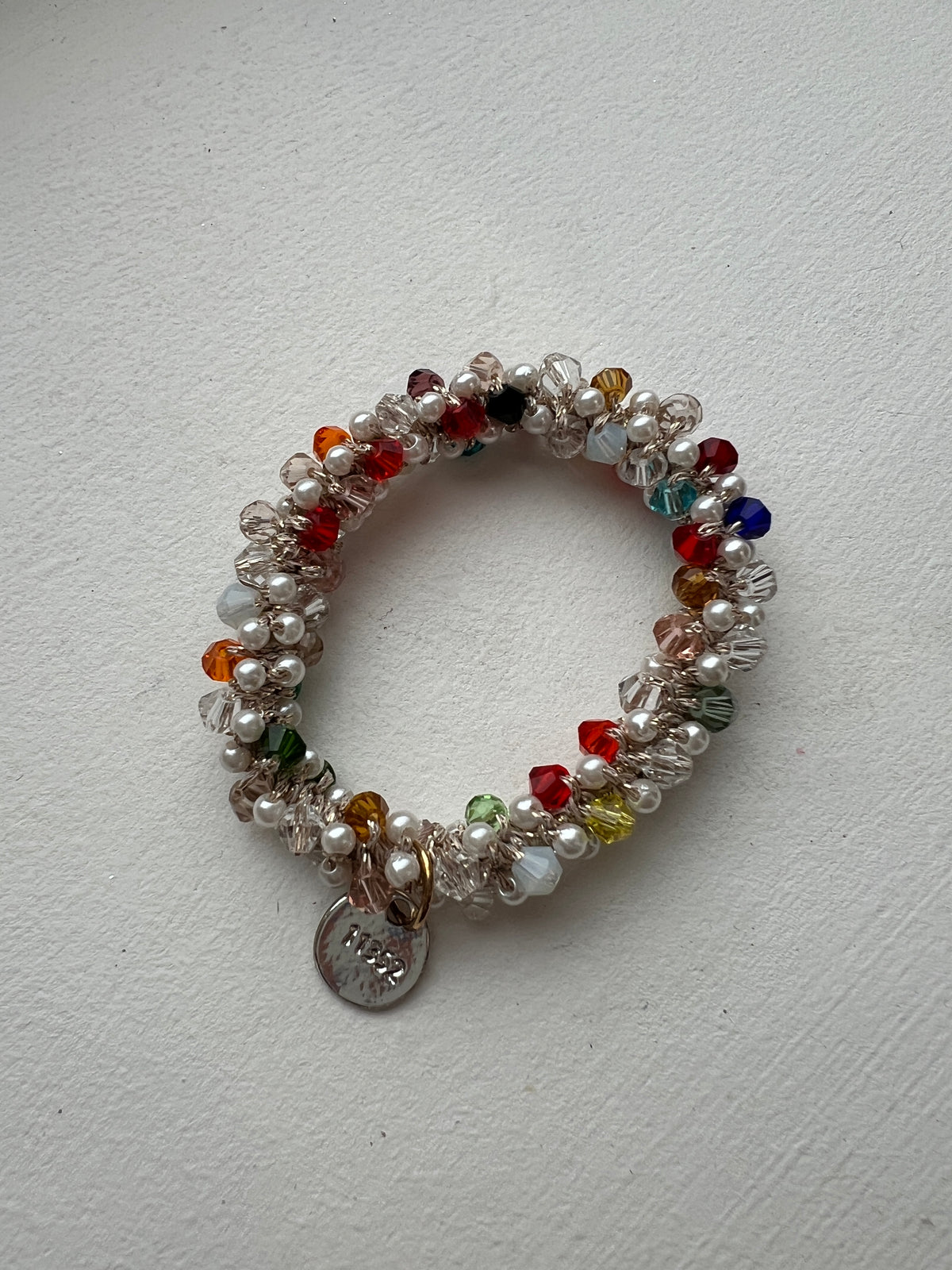 Rainbow Crystal Pearls Hair Tie-Fascinators Direct
