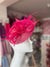 Raspberry Saucer Fascinator With Flower & Quill-Fascinators Direct