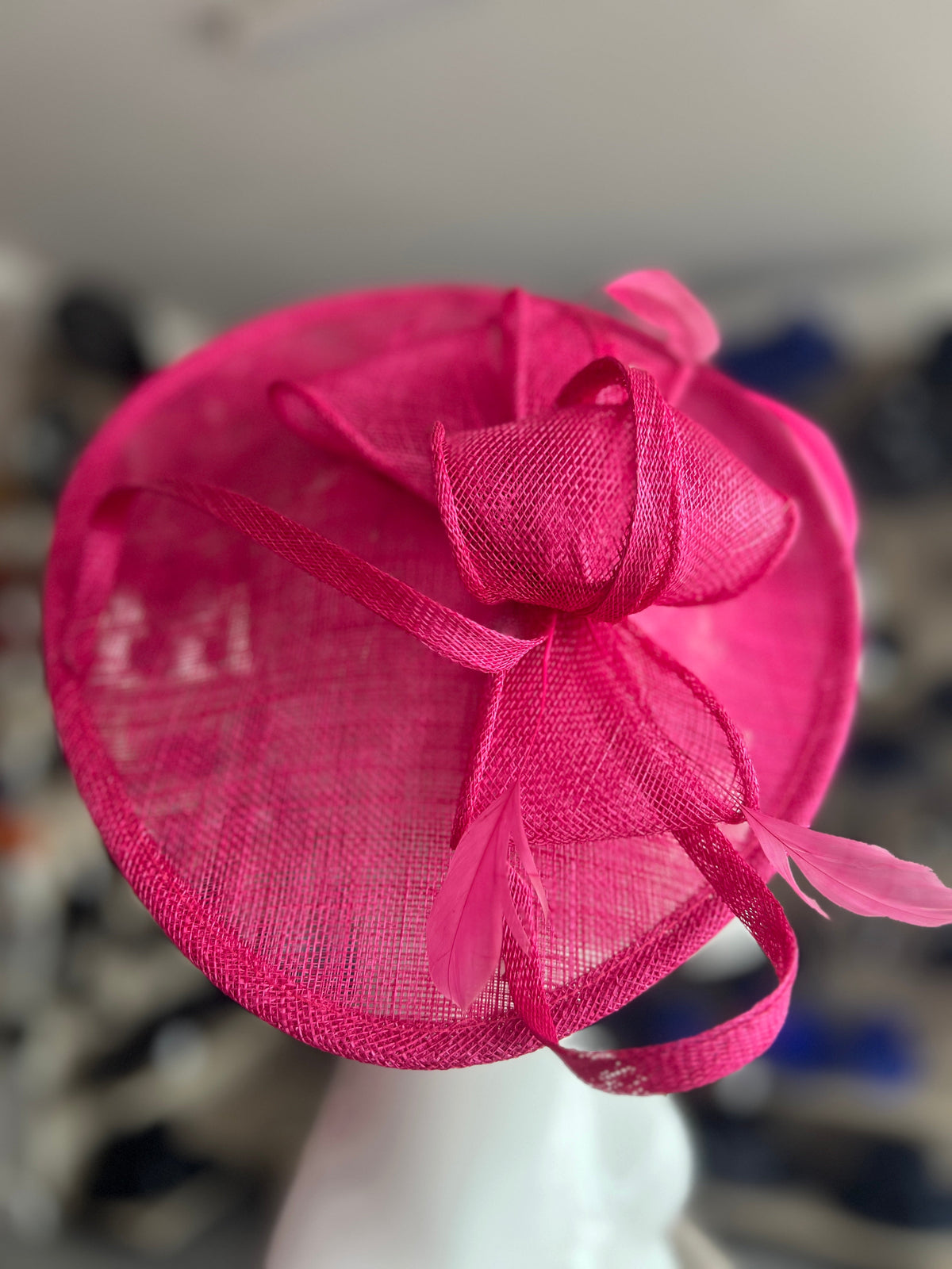 Raspberry Teardrop Disc Fascinator-Fascinators Direct