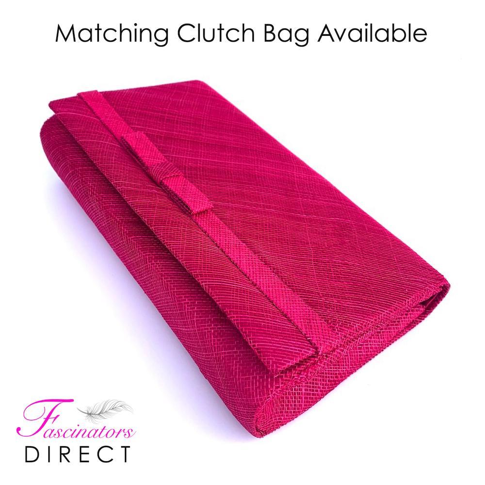 Raspberry Teardrop Disc Fascinator-Fascinators Direct