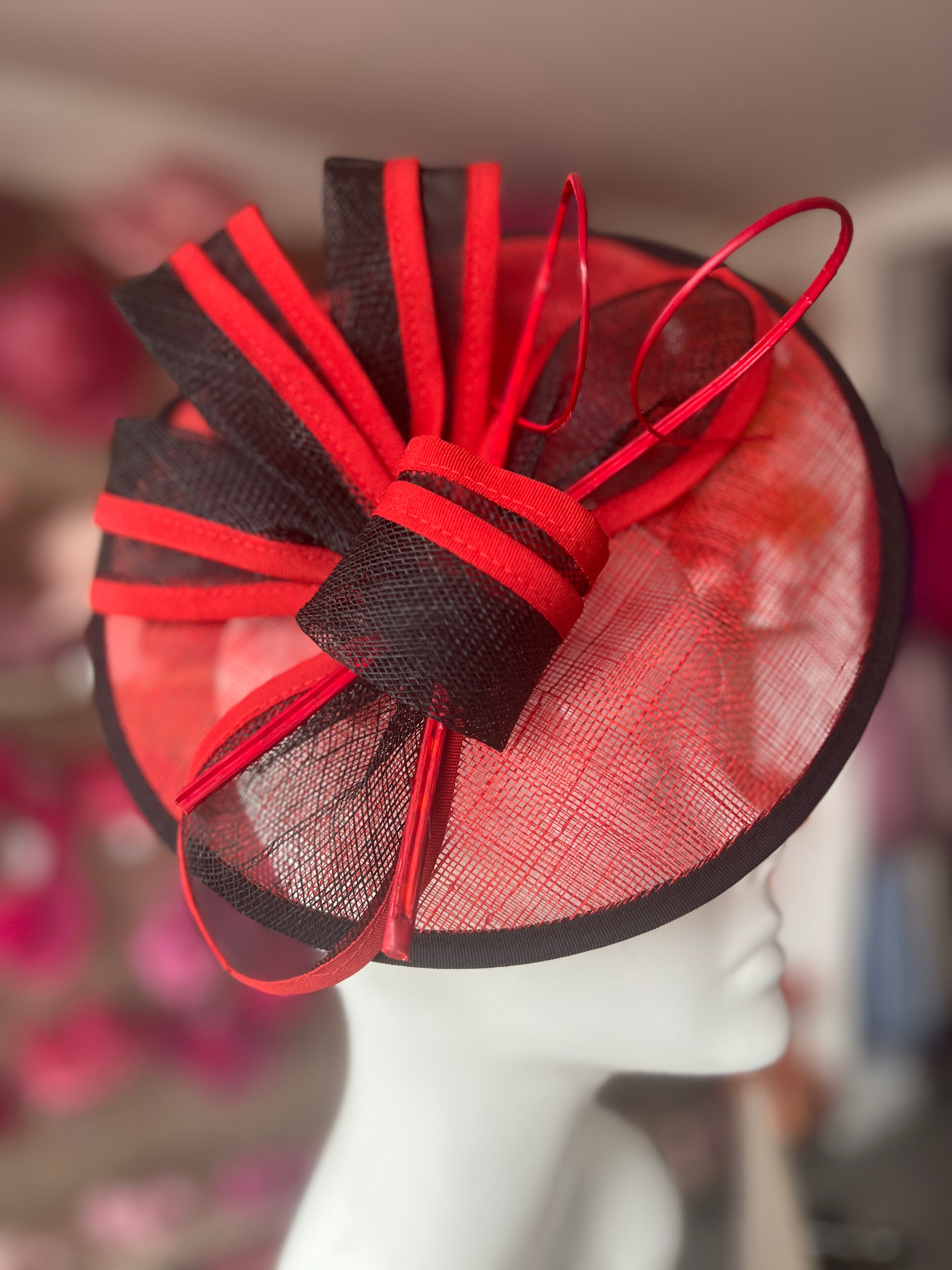 Red and Black Fascinators Hair Fascinators Hatinators Hats