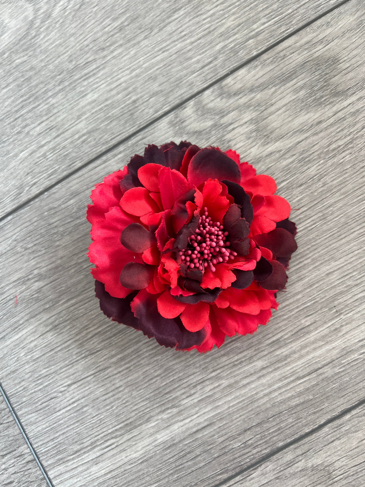 Red &amp; Burgundy Hair Flower Fascinator Clip-Fascinators Direct