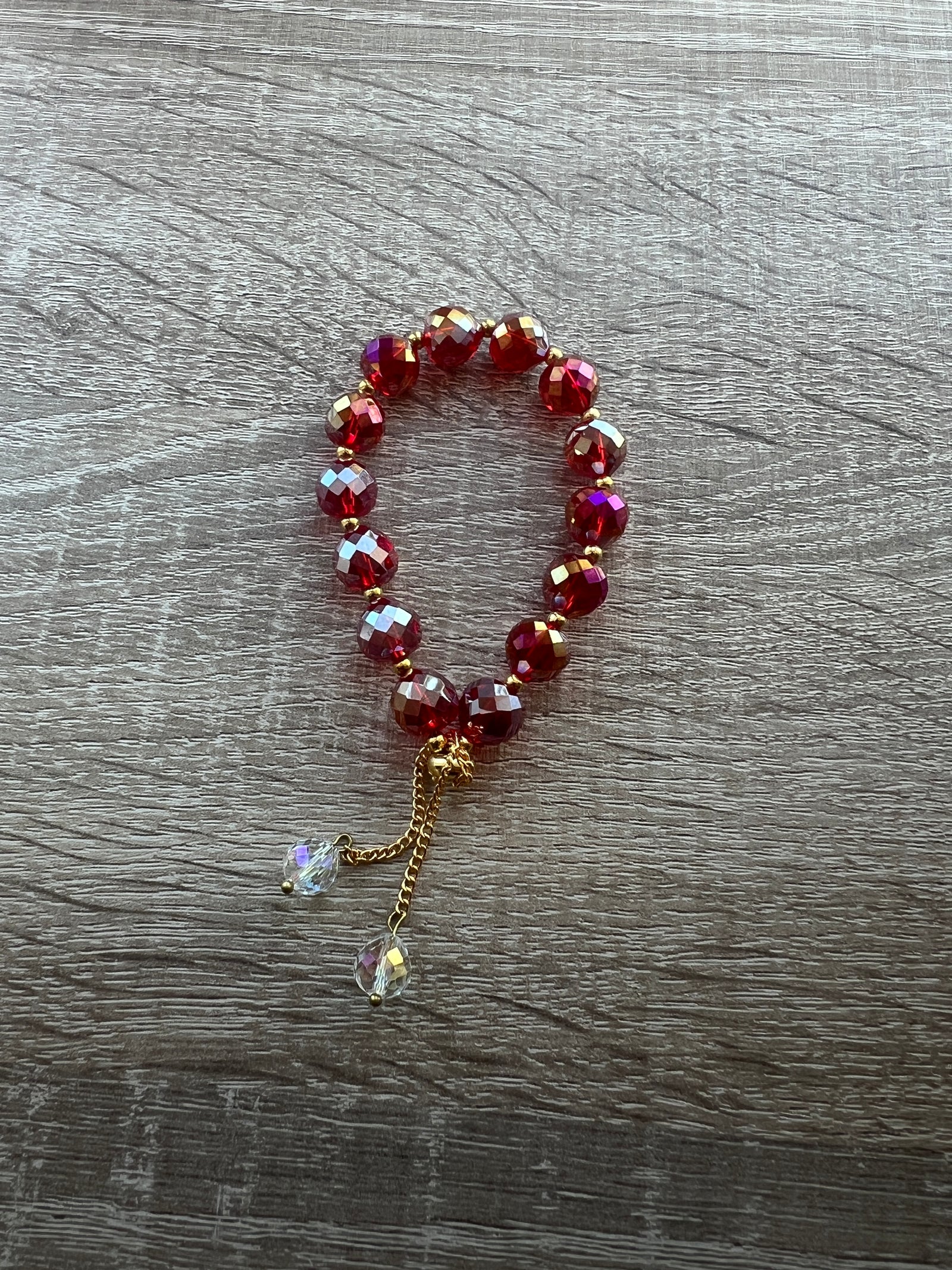 Red Crystal Bead Bracelet-Fascinators Direct