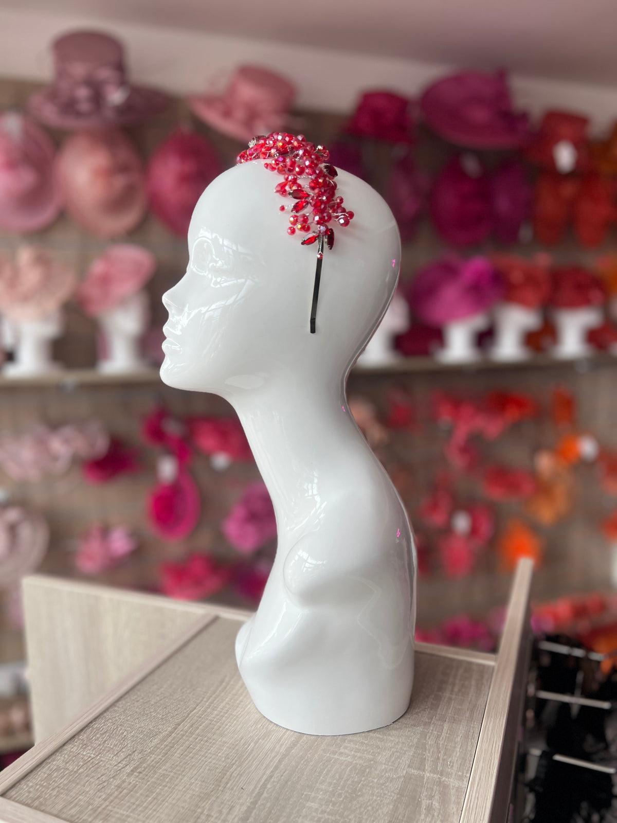 Red Crystal Headband Fascinator-Fascinators Direct