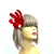 Red Fascinator Clip with Vintage Feathers & Pearls-Fascinators Direct