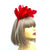 Red Fascinator Headband with Feather Petals & Diamanté-Fascinators Direct