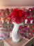 Red Fascinator on Comb with Red Feather Flower-Fascinators Direct