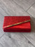 Red Glitter Clutch Bag With Gold Trim-Fascinators Direct