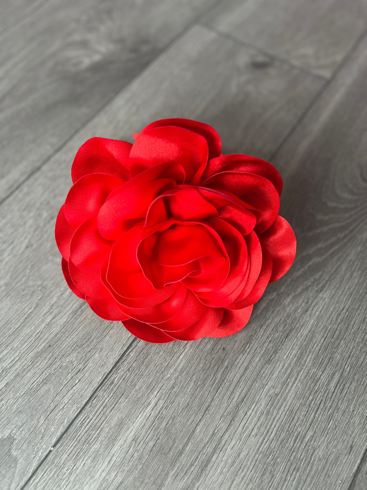 Red Large Satin Rose Flower Fascinator-Fascinators Direct