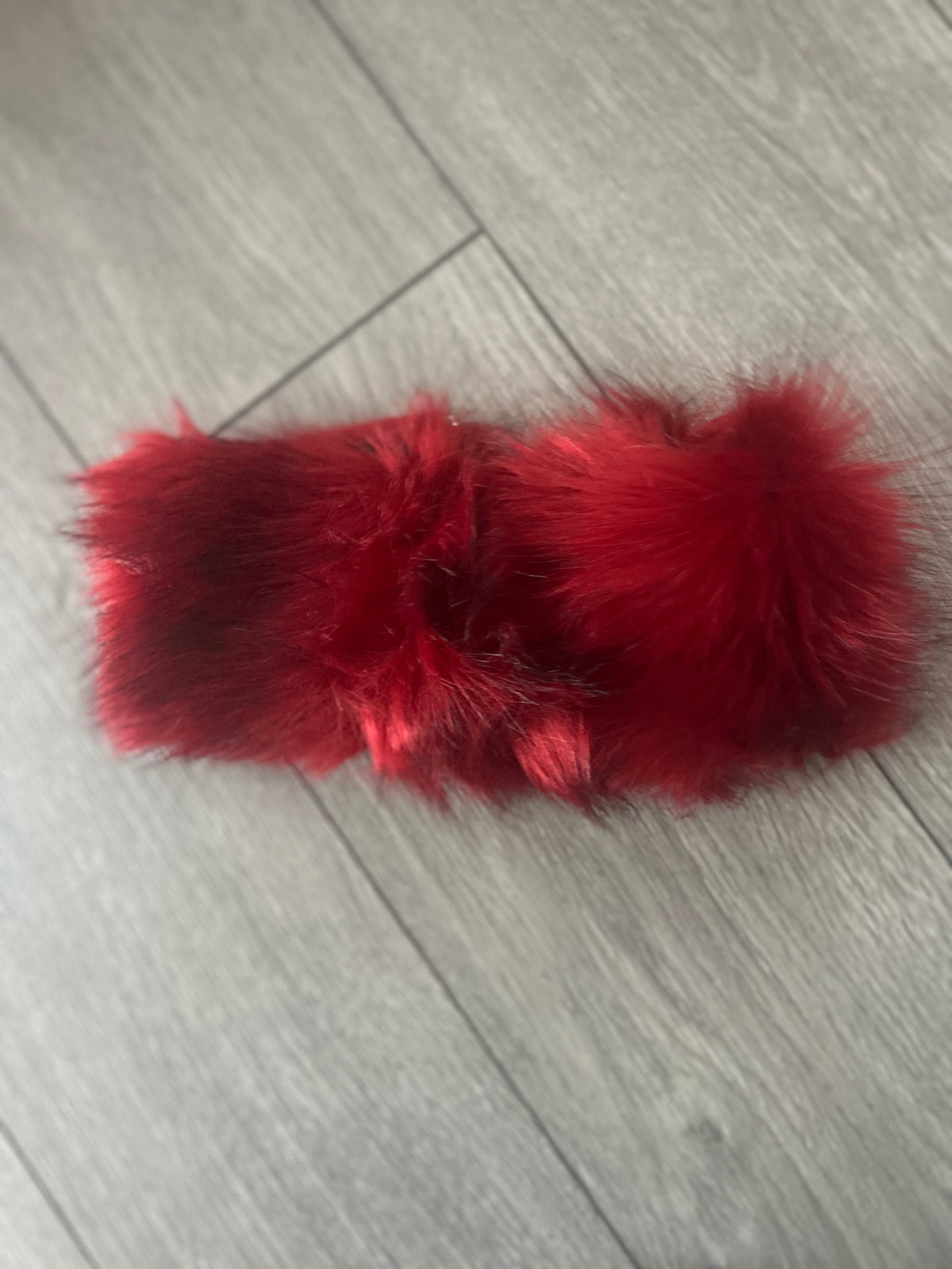 Red Luxury Fur Headband-Fascinators Direct