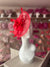 Red Oval Base Fascinator With Feather Flower-Fascinators Direct