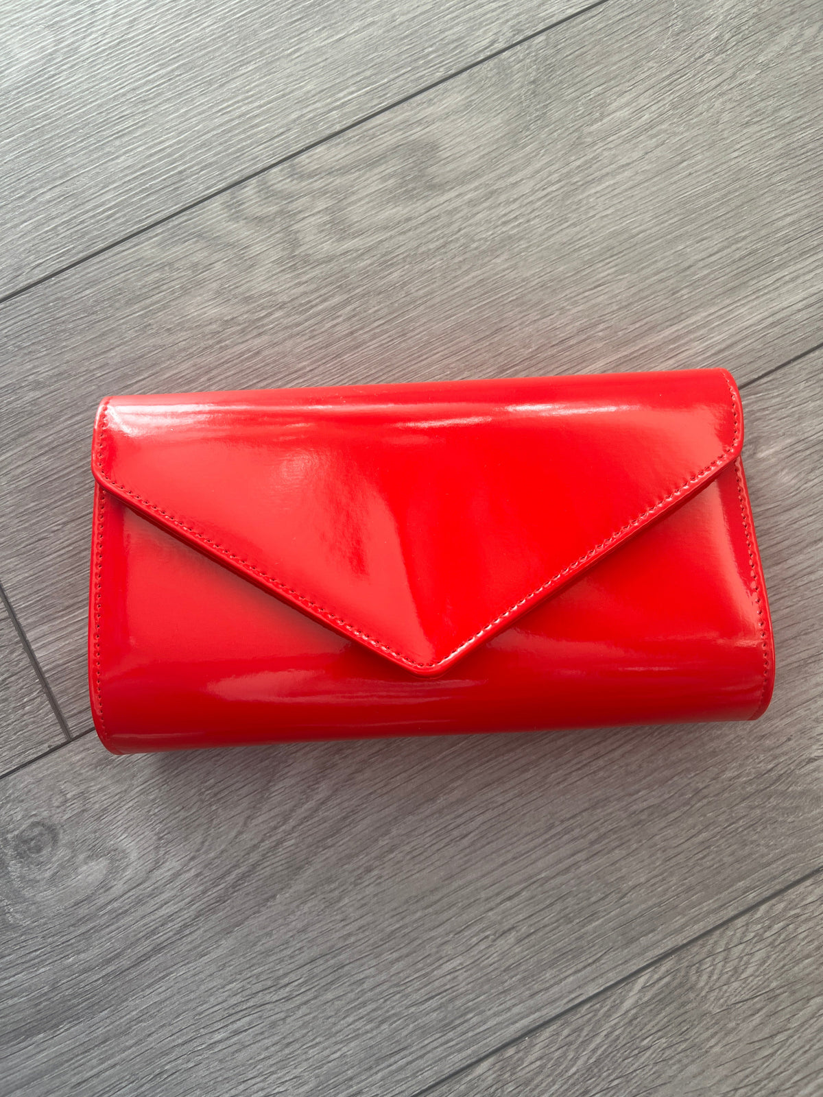 Red Patent Envelope Clutch Bag-Fascinators Direct